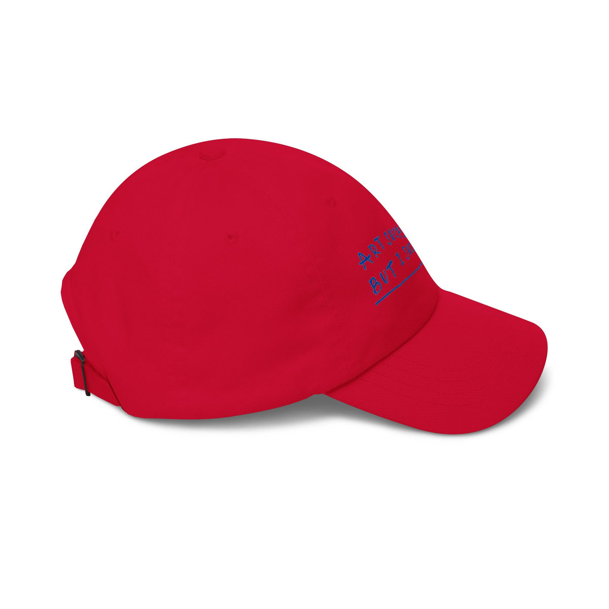 Dad Cap — "Art Sucks But I Suck Better" Embroidered White Baseball Hat