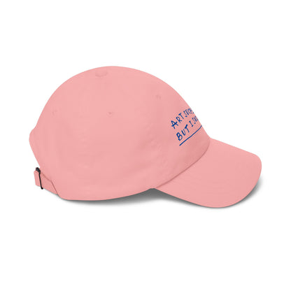 Dad Cap — "Art Sucks But I Suck Better" Embroidered White Baseball Hat